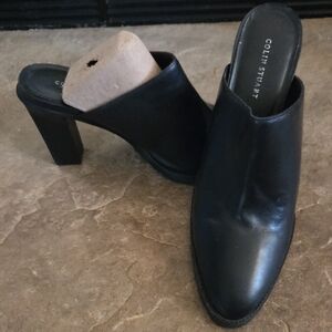 Colin Stuart Classic Black Leather Mules